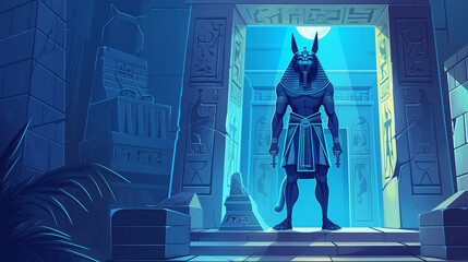 The Ancient Egyptian background isolation for mobile game background, Illustration