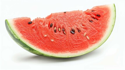 Fresh Watermelon Slice on White Background