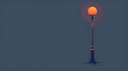 Canvas Print - sun sets atop pole, reflecting