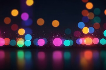 Retro neon bokeh Capture the nostalgic charm of the 80s with a bokeh background featuring neon lights, geometric shapes, and a retro color palette.