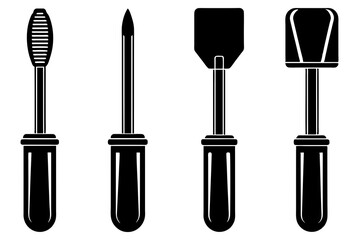 Screwdriver element icons set