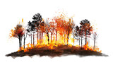 Forest on Fire Isolated on Transparent Background