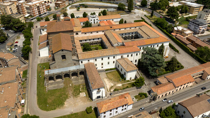 Wall Mural - Aerial view of the University of Tuscia located in Viterbo, Lazio, Italy. It is located in a historic building in the city.