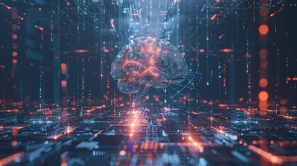 A computer chip with a brain on it