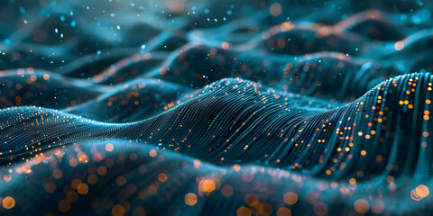 Binary codes moving in a stream. Blockchains data field