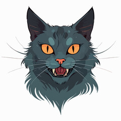 Canvas Print - cute cat vector illustration for t shirt design, stocker, logo, icon, banner etc