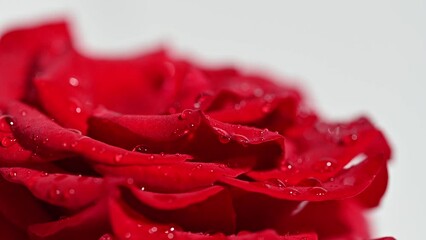 Poster - red rose with water drops