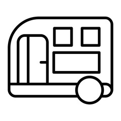 Sticker - Caravan Vector Line Icon