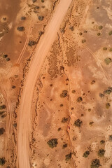 Poster - Stunning Aerial Photo of Expansive Desert Terrain, top view