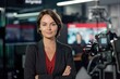 © id512 - female woman TV news reporter in live broadcasting
