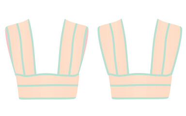 Pink crop sleeveless t shirt. vector illustration