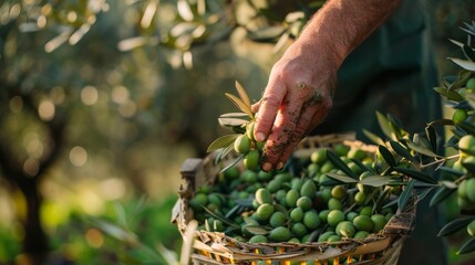 Wall Mural - Olive Harvesting by Hand