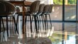 © ThisDesign - table reflected on shiny kitchen floor generative ai