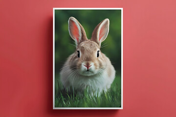 Poster - rabbit on the grass