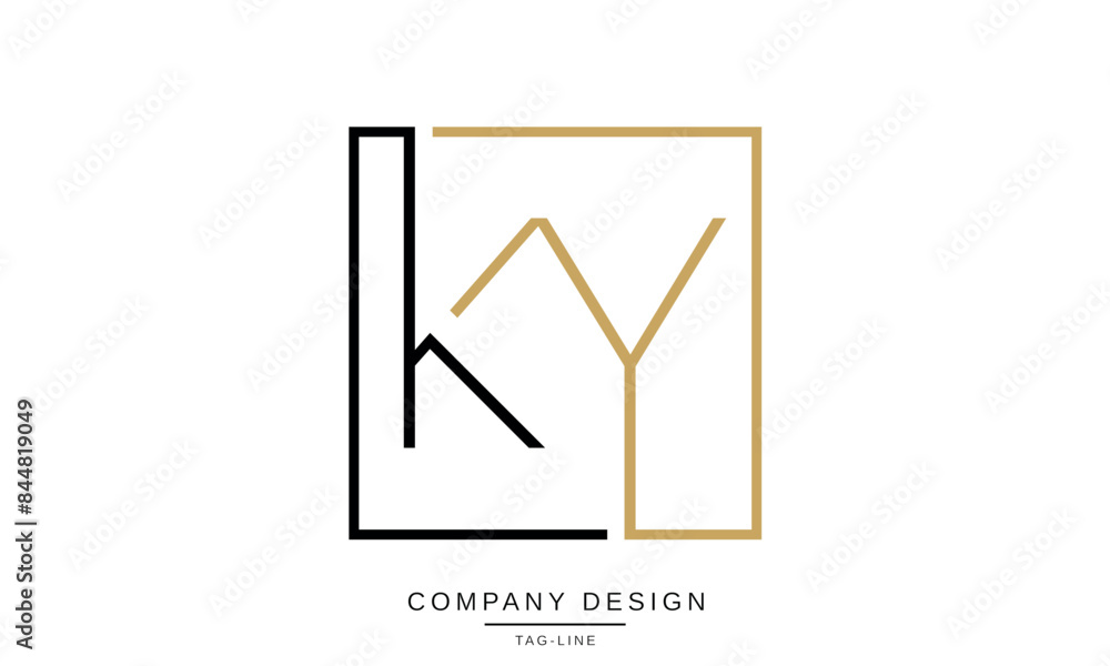 KY, YK Abstract Letters Logo Monogram Design Font Vector Initials Stock ...