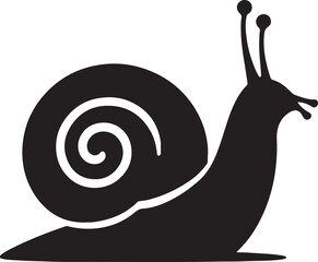 Sea snail silhouette vector illustration