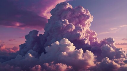 Fantasy beautiful purple clouds in wide sky landscape background