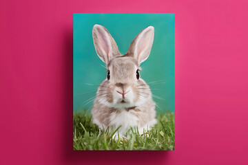 Wall Mural - easter bunny with egg