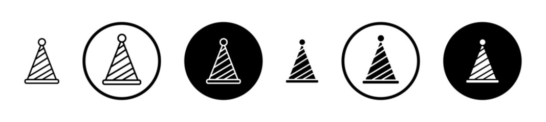 Birthday hat line icon set. party cone cap line icon suitable for apps and websites UI designs.