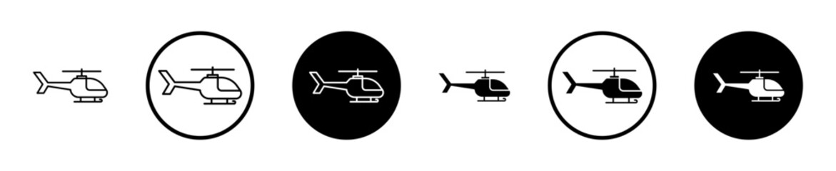 Wall Mural - Helicopter vector icon set. Medical rescue helicopter vector icon. Military chopper sign suitable for apps and websites UI designs.