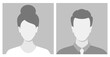 © Pavlo Syvak - Simple Gray Avatar Icons Representing Male And Female Profiles. Vector Minimalist Design With A Professional Touch