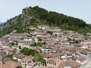 Wall Mural - Albania, Berat city clear sky old traditional building 9 June 2024