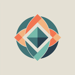 Poster - Abstract geometric design featuring muted colors in a minimalist style, Abstract geometric shapes in muted colors