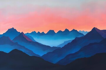 Wall Mural - Peaceful Morning Landscape for Travel and Adventure Generative AI