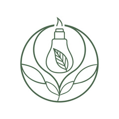 Sticker - Minimalist Line Drawing Logo Featuring a Single-Line Illustration of a Dispenser Bottle With Leaves, A minimalist logo featuring a single line drawing of a leaf