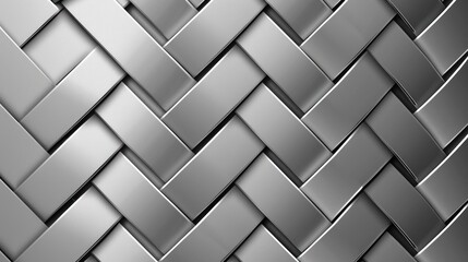 Canvas Print - A silver and gray modern and sleek of a brick wall with a pattern of squares.