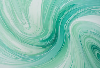 Wall Mural - emerald and cyan abstract swirls inspired by watercolor and ink, generated by ai for dynamic backgro