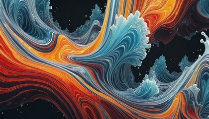 Wall Mural - generative ai creates a negative space design with a white watercolor painting vector on a futuristi