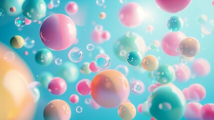 colorful bubbles on a blue background