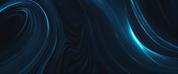 Wall Mural - abstract light blue glowing wave design with grainy texture on dark blue background