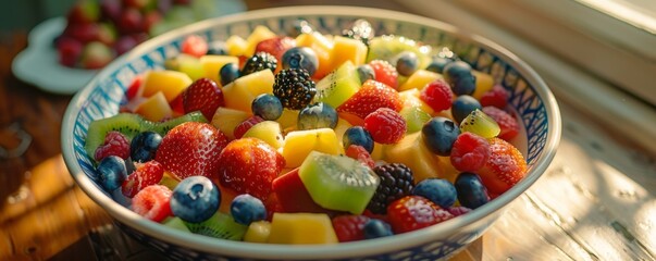 Fresh fruit salad in a bowl