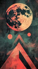 Wall Mural - Colorful simple multicolored geometric outer space
