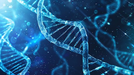 Abstract Blue DNA Structure