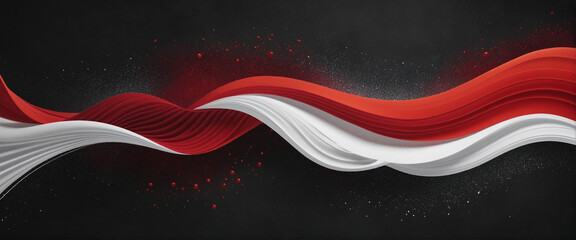Wall Mural - abstract fluid motion design with red, white, and black gradient flow on a grainy background, featur