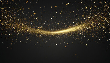 Wall Mural - shimmering particles glistering in the dark night sky, creating a luxurious bokeh effect on a black 