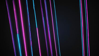 Wall Mural - futuristic neon lines glowing in three-dimensional space against a vibrant ultraviolet background