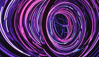 Wall Mural - vivid three-dimensional neon background with swirling lines and bright colors - a futuristic concept