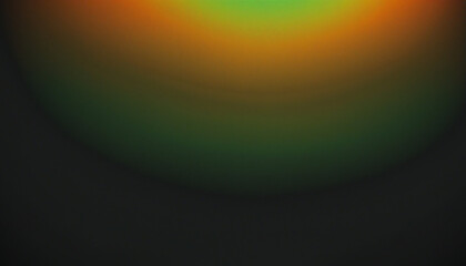Wall Mural - colorful abstract gradient background with blurry glowing shapes on dark grainy texture and copy spa