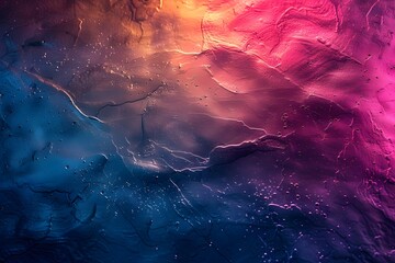 Wall Mural - Grainy gradient background blue pink yellow abstract glowing color wave black dark backdrop noise texture banner poster header design
