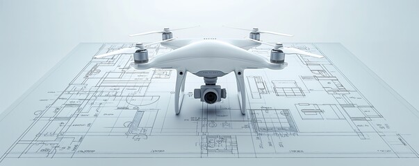 White drone on architectural background