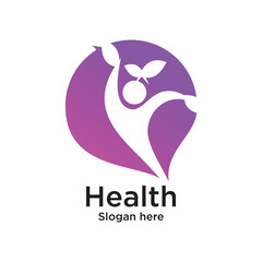 Wall Mural - Health logo design simple concept Premium Vector