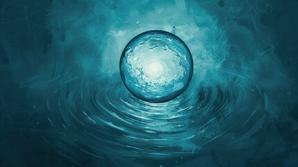 Wall Mural - Water Drop-Like Sphere Background Illustration