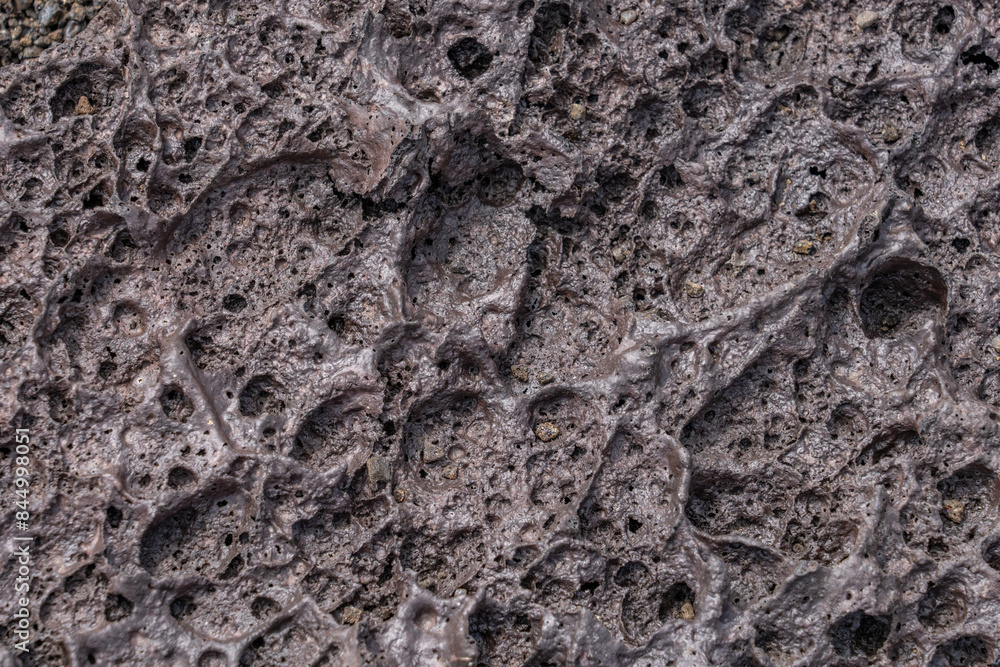 Vesicular texture is a volcanic rock texture characterized by a rock Vesicular texture is a volcanic rock texture characterized by a rock