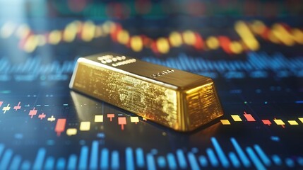 Gold Bullion on a Stock Market Chart