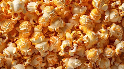 Sticker - Close up image of caramel popcorn as a background top view texture for enjoying movies TV shows and cartoons