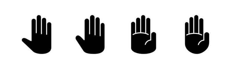 Wall Mural - Hand icon set. hand vector icon, palm,click